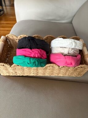 Knotted Headband Set - Black, Hot Pink, Green, White, Cream, Light Pink